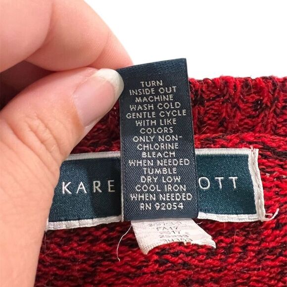 Karen Scott Women's Large Red Vintage Christmas Reindeer Pullover Sweater - Picture 4 of 4